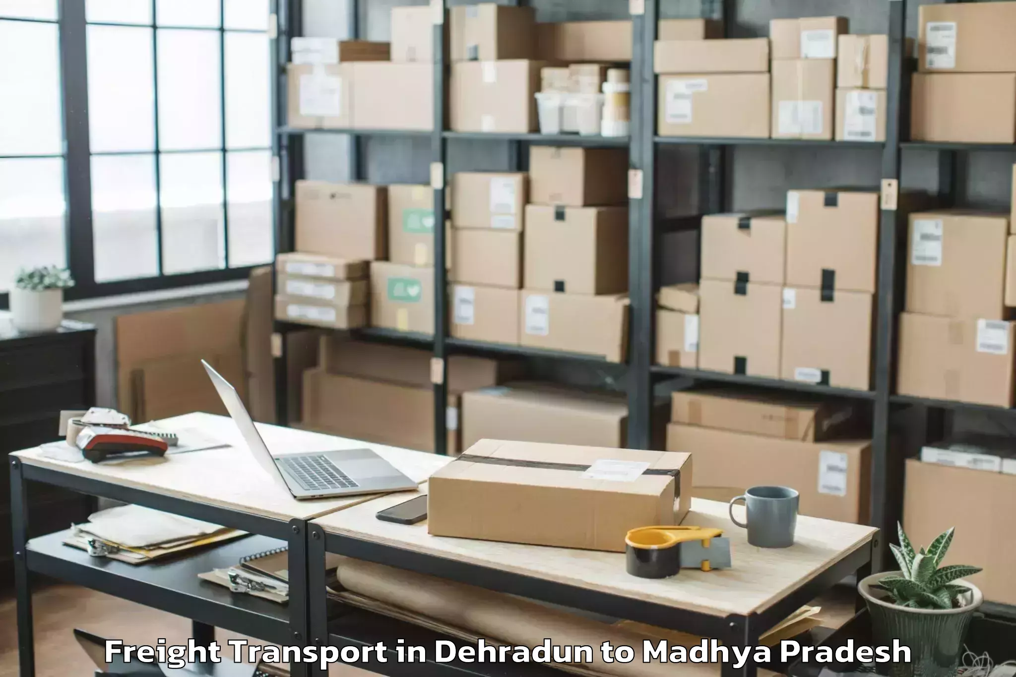 Easy Dehradun to Kailaras Freight Transport Booking